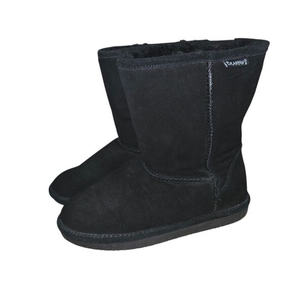 Bearpaw Emma Black Short Sherpa Lined Winter Boots Size 8 - Picture 2 of 9